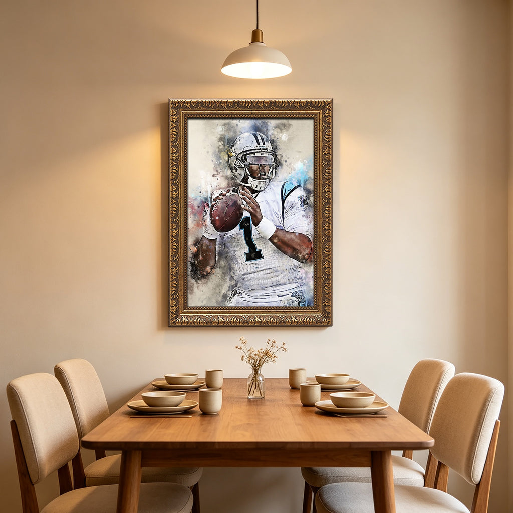Cam Newton Celebrity Sports Art Poster School Dining Room Decoration 6 Canvas Wall Art Poster Decor Gift