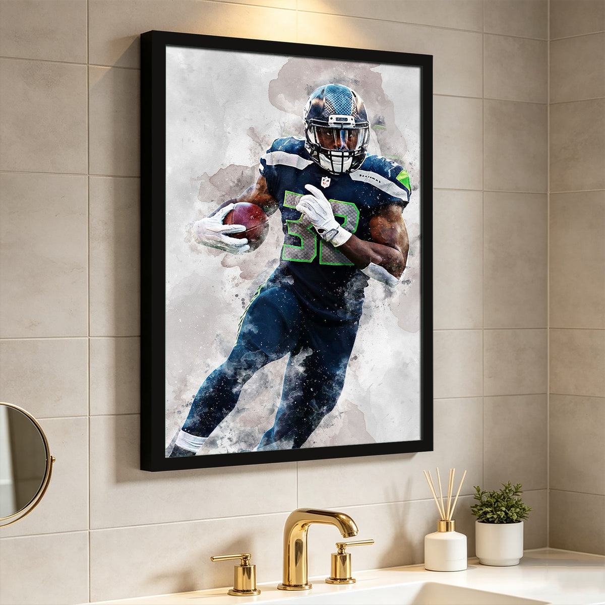 Chris Carson Celebrity Sports Art Poster School Dining Room Decoration 6 Canvas Wall Art Poster Decor Gift