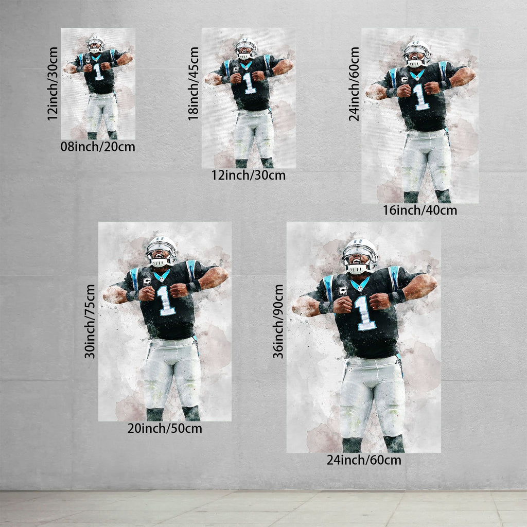 Cam Newton Celebrity Sports Art Poster School Dining Room Decoration 5 Canvas Wall Art Poster Decor Gift
