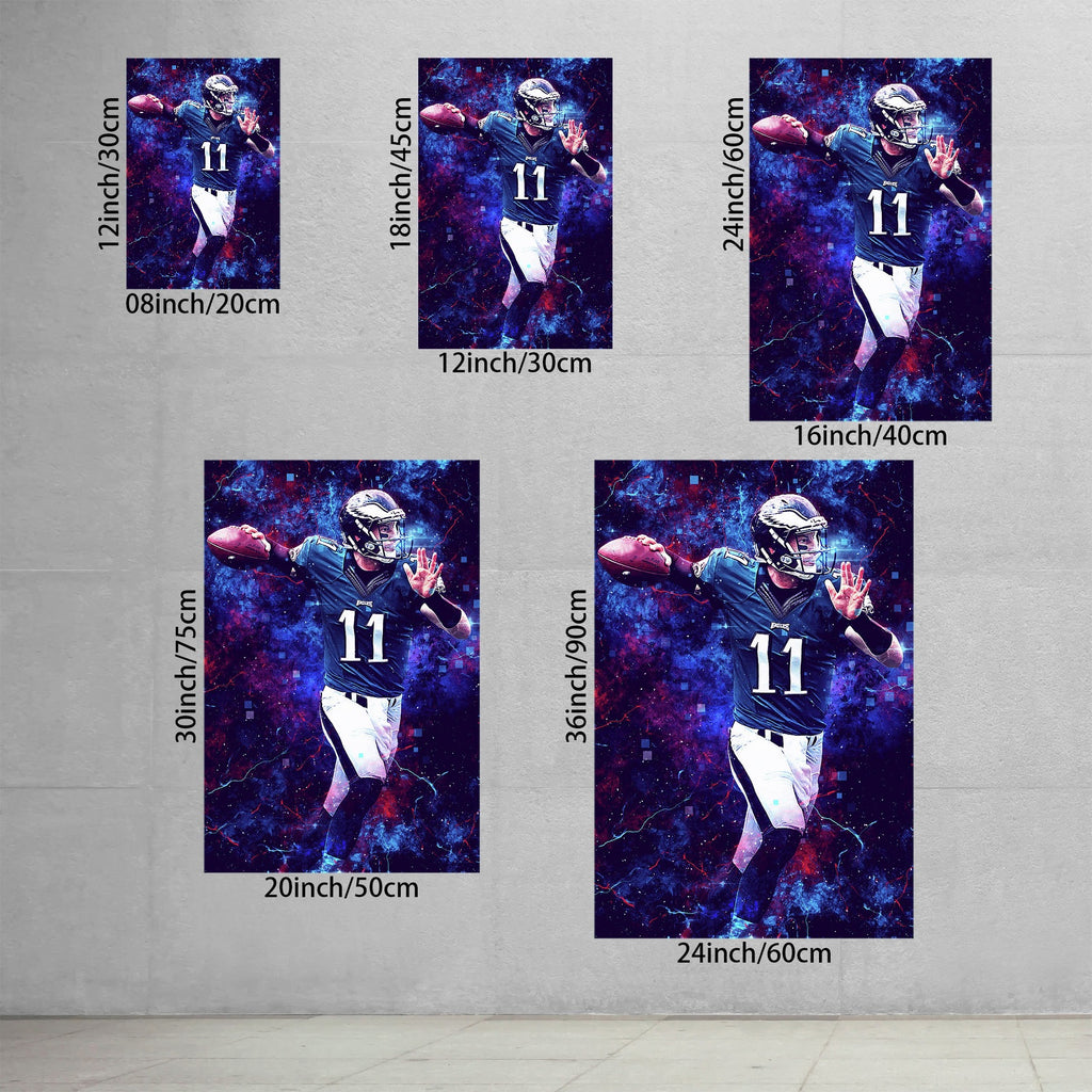 Carson Wentz Sports Celebrity Art Deco Poster 2 Canvas Wall Art Poster Decor Gift