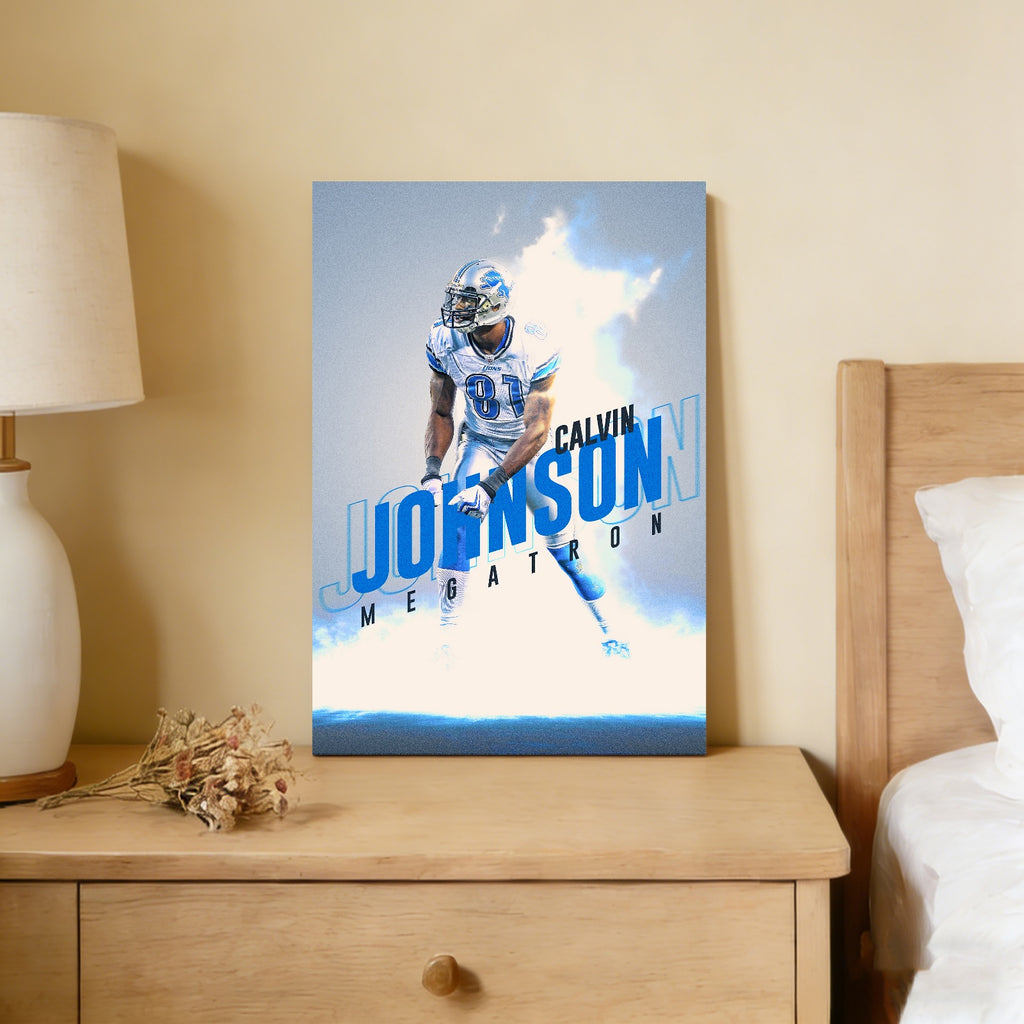 Calvin Johnson Celebrity Sports Art Poster School Dining Room Decoration 3 Canvas Wall Art Poster Decor Gift