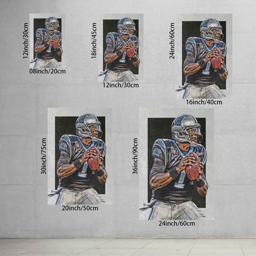 Cam Newton Sports Celebrity Art Deco Poster 6 Canvas Wall Art Poster Decor Gift