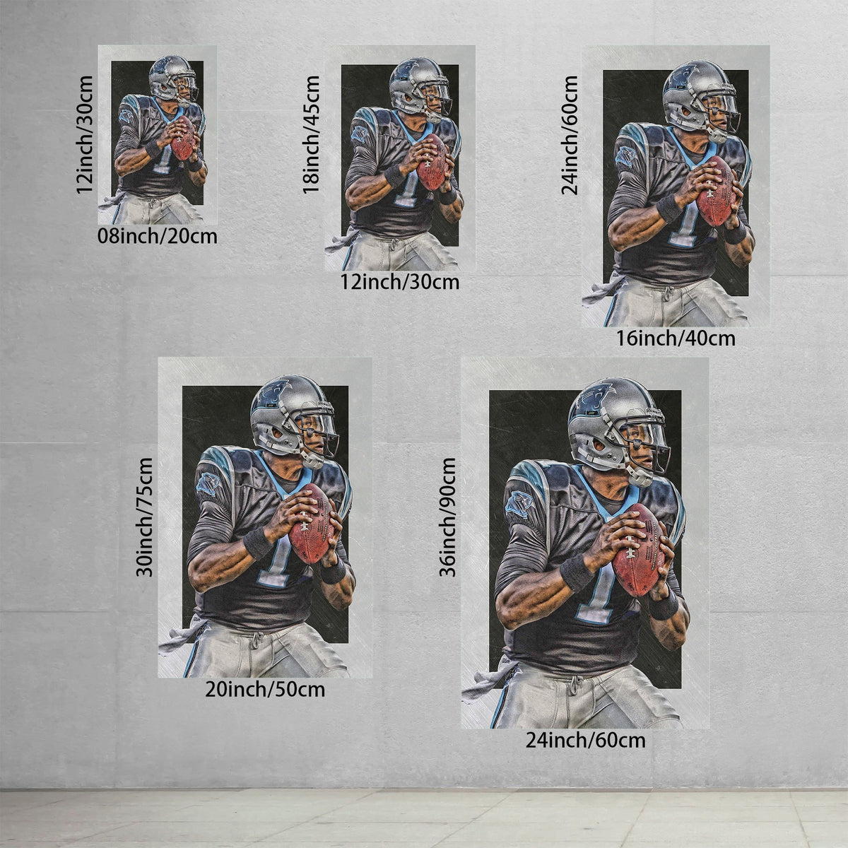 Cam Newton Sports Celebrity Art Deco Poster 6 Canvas Wall Art Poster Decor Gift
