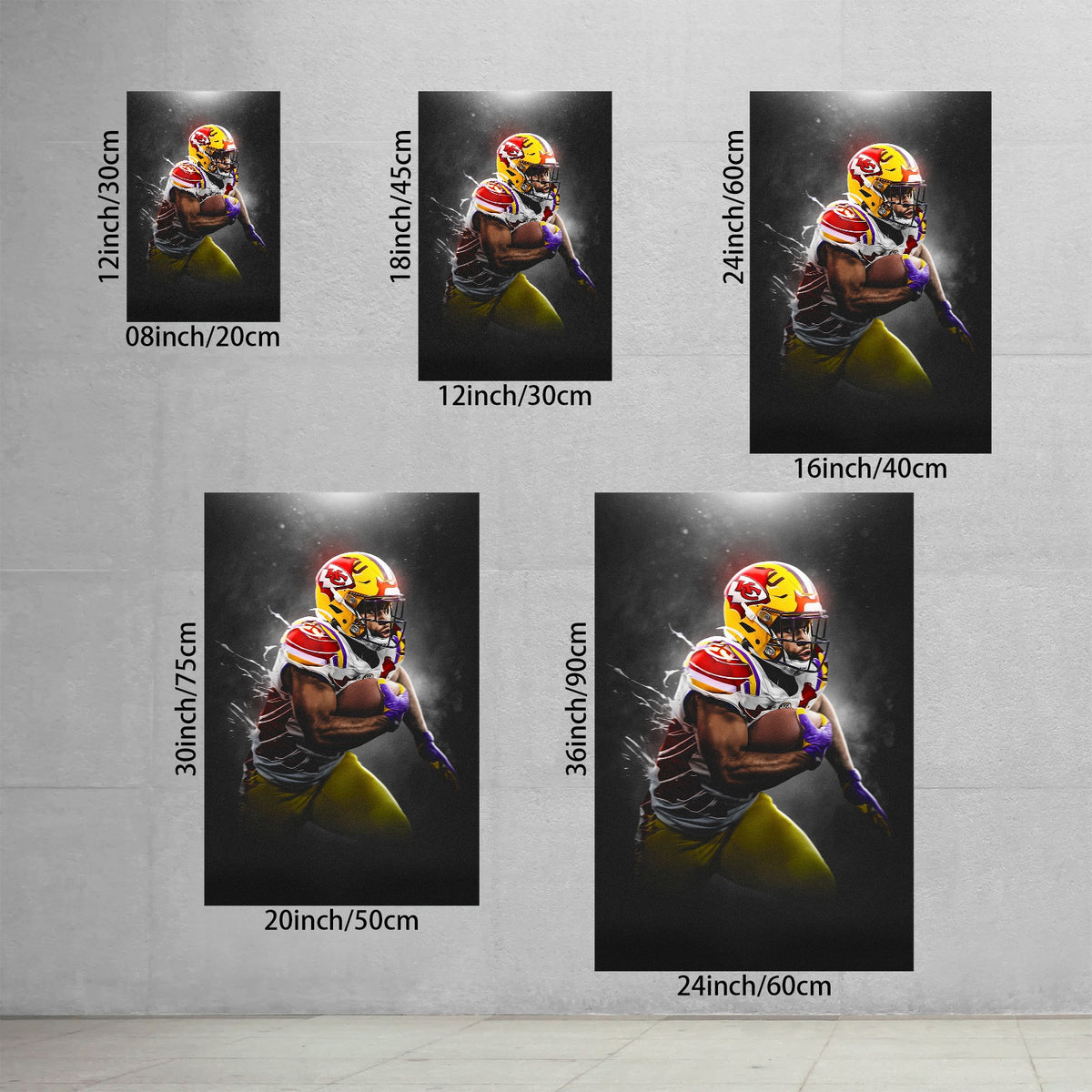 Clyde Edwards Helaire Art Sports Decorative Poster School Dormitory 3 Canvas Wall Art Poster Decor Gift