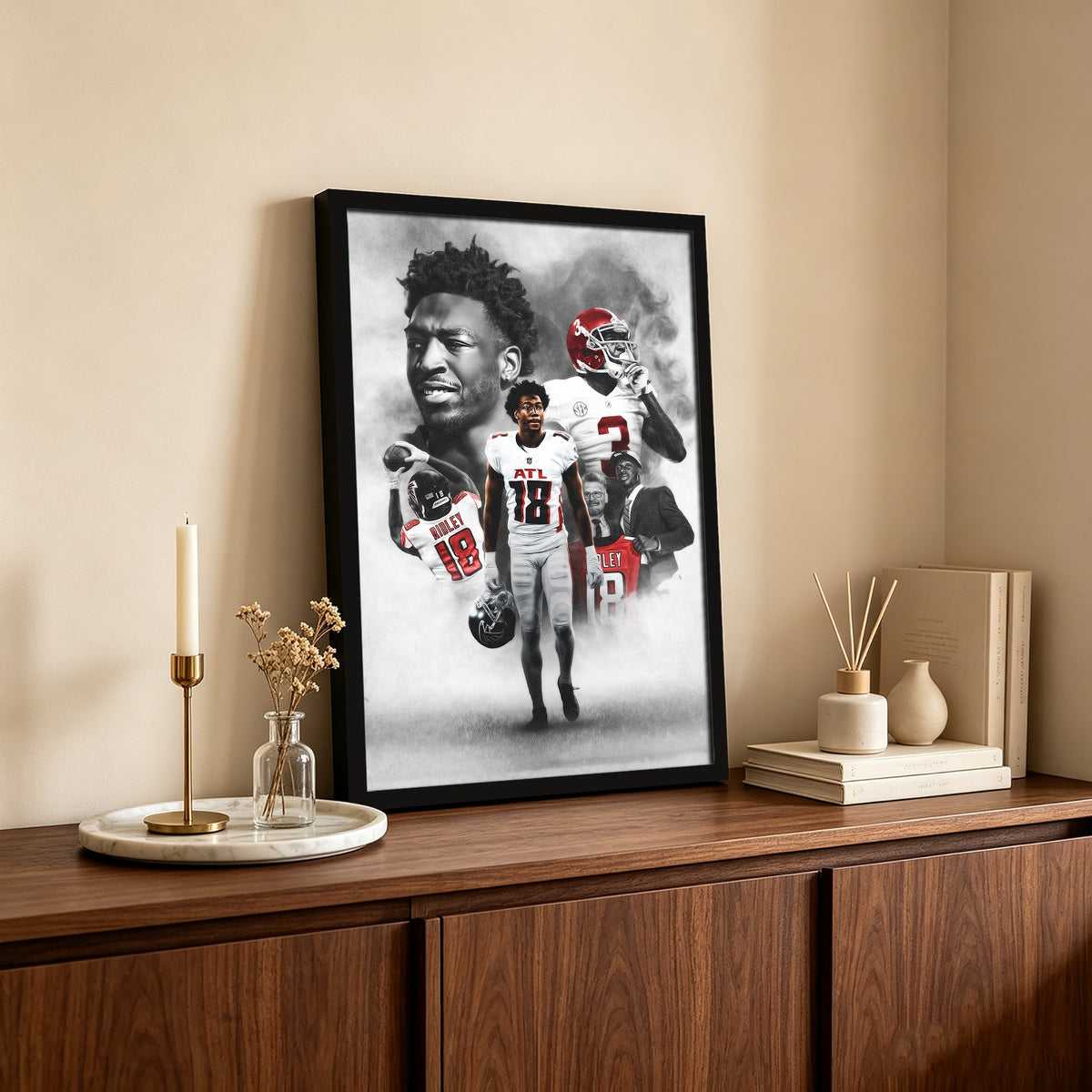 Calvin Ridley Art Sports Decorative Poster School Dormitory 8 Canvas Wall Art Poster Decor Gift