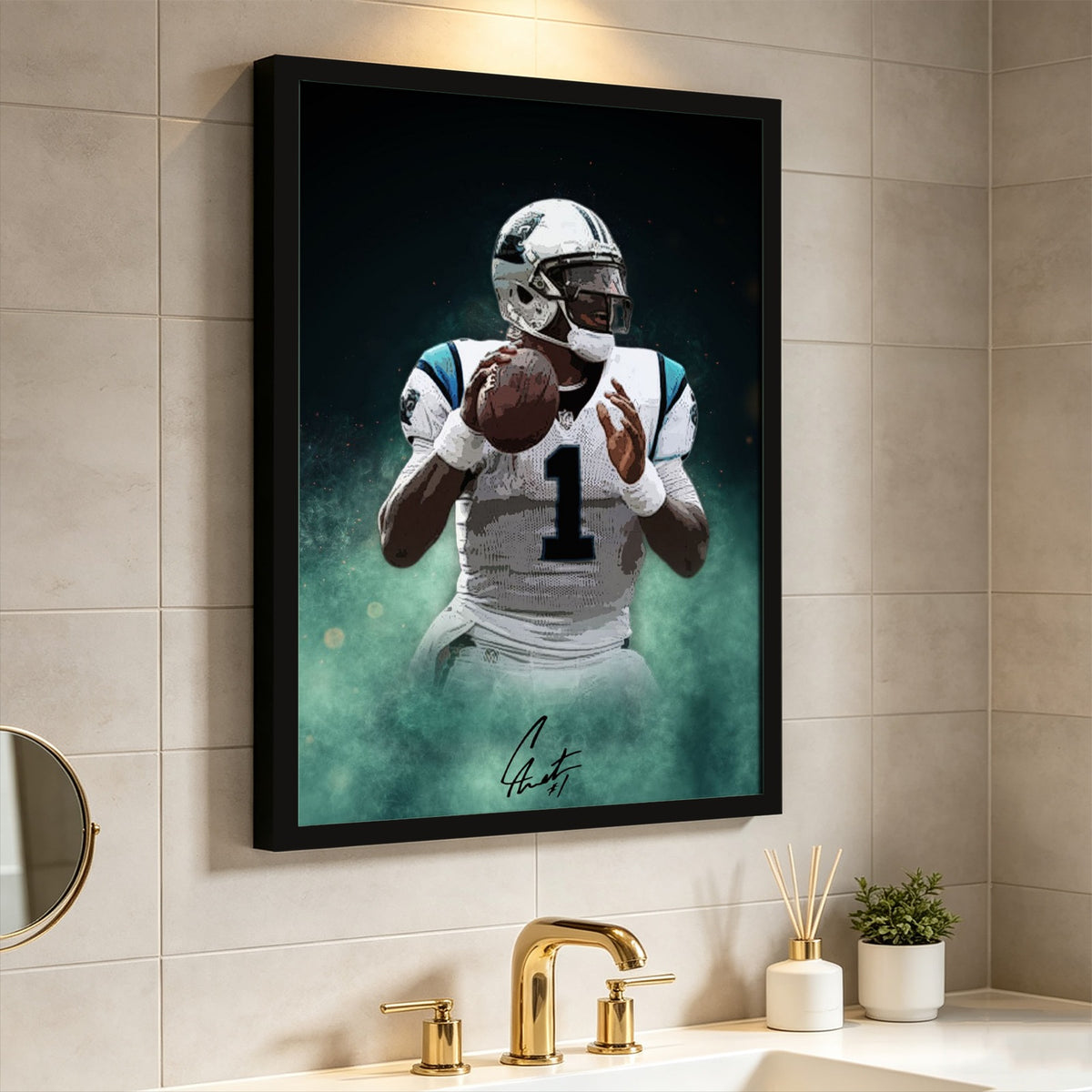 Cam Newton Celebrity Sports Art Poster School Dining Room Decoration 4 Canvas Wall Art Poster Decor Gift