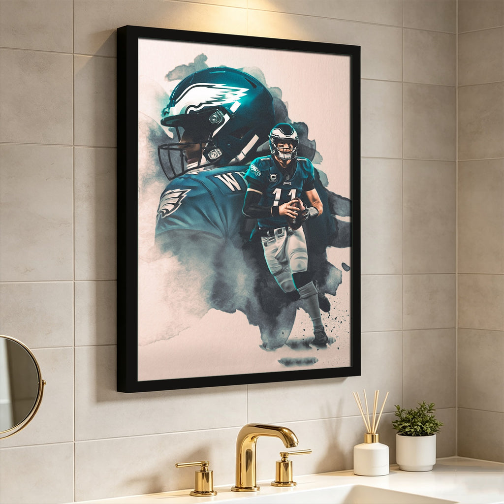 Carson Wentz Art Sports Decorative Poster School Dormitory 3 Canvas Wall Art Poster Decor Gift