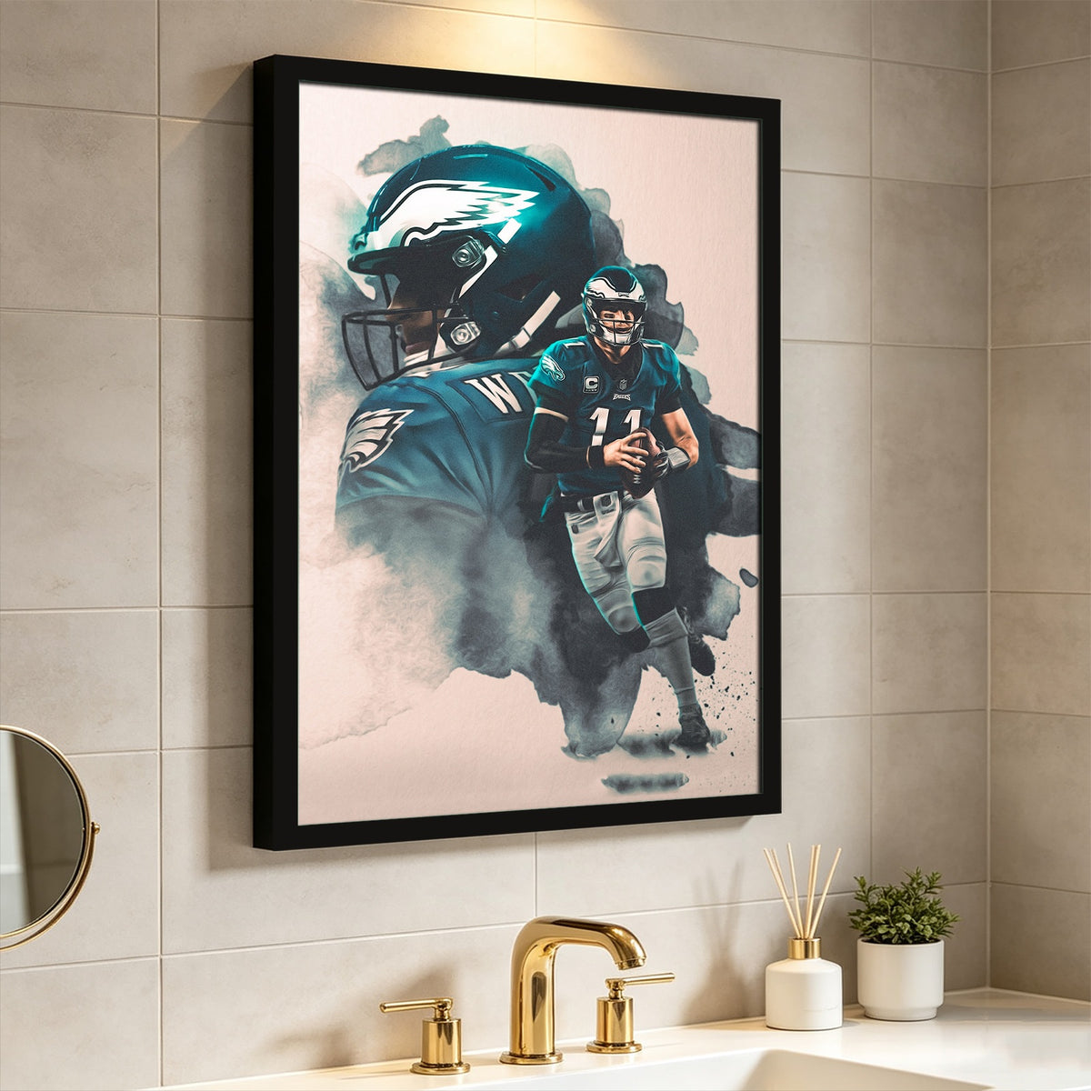 Carson Wentz Art Sports Decorative Poster School Dormitory 3 Canvas Wall Art Poster Decor Gift