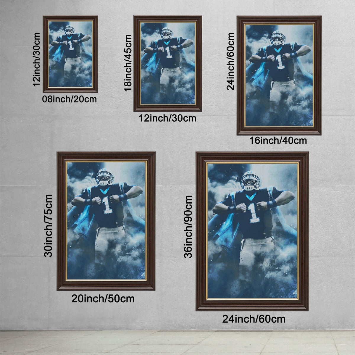 Cam Newton Sports Celebrity Art Deco Poster 2 Canvas Wall Art Poster Decor Gift