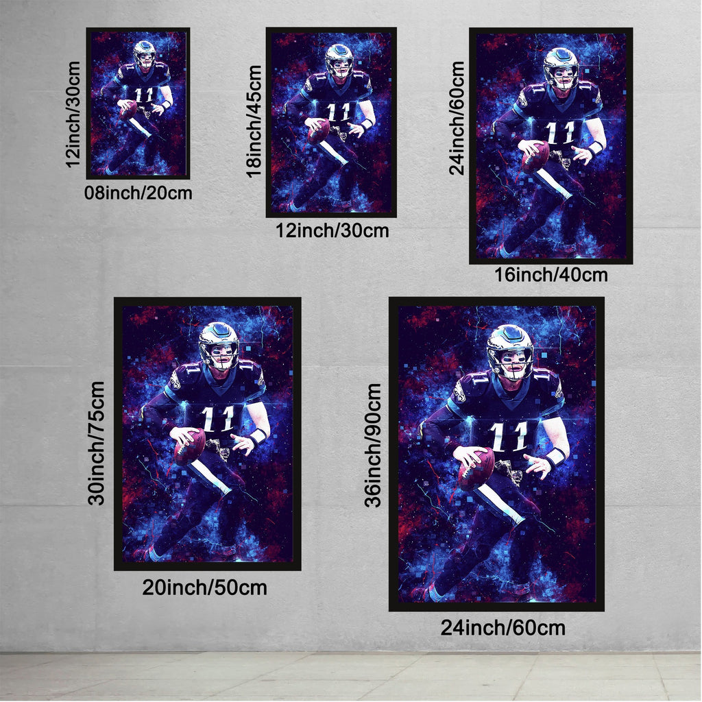 Carson Wentz Sports Celebrity Art Deco Poster 3 Canvas Wall Art Poster Decor Gift