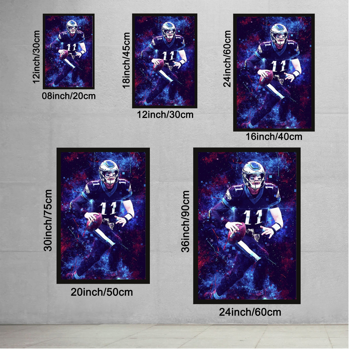 Carson Wentz Sports Celebrity Art Deco Poster 3 Canvas Wall Art Poster Decor Gift
