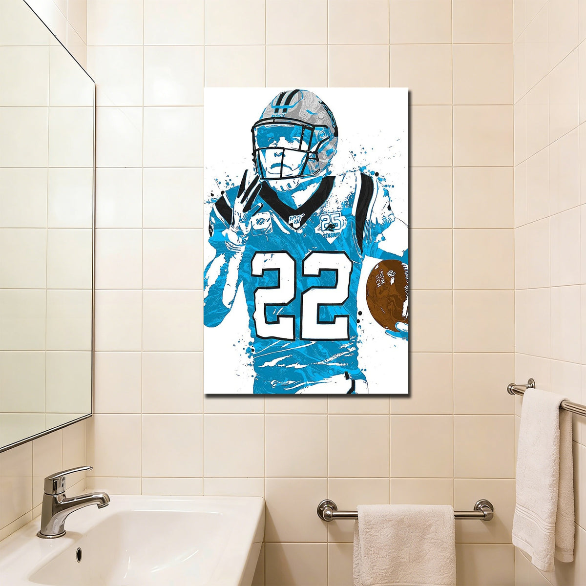 Christian McCaffrey Art Poster 1 Canvas Wall Art Poster Decor Gift
