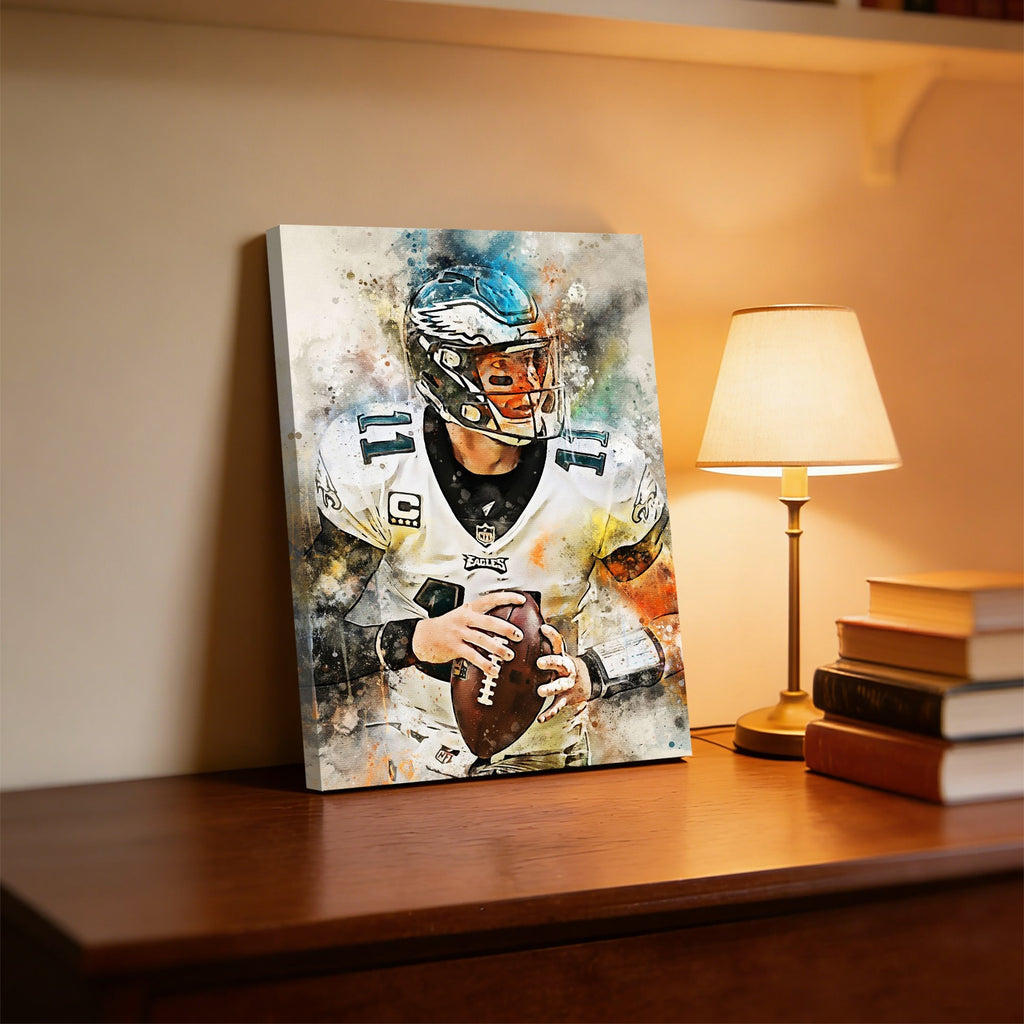 Carson Wentz Celebrity Sports Art Poster School Dining Room Decoration 7 Canvas Wall Art Poster Decor Gift