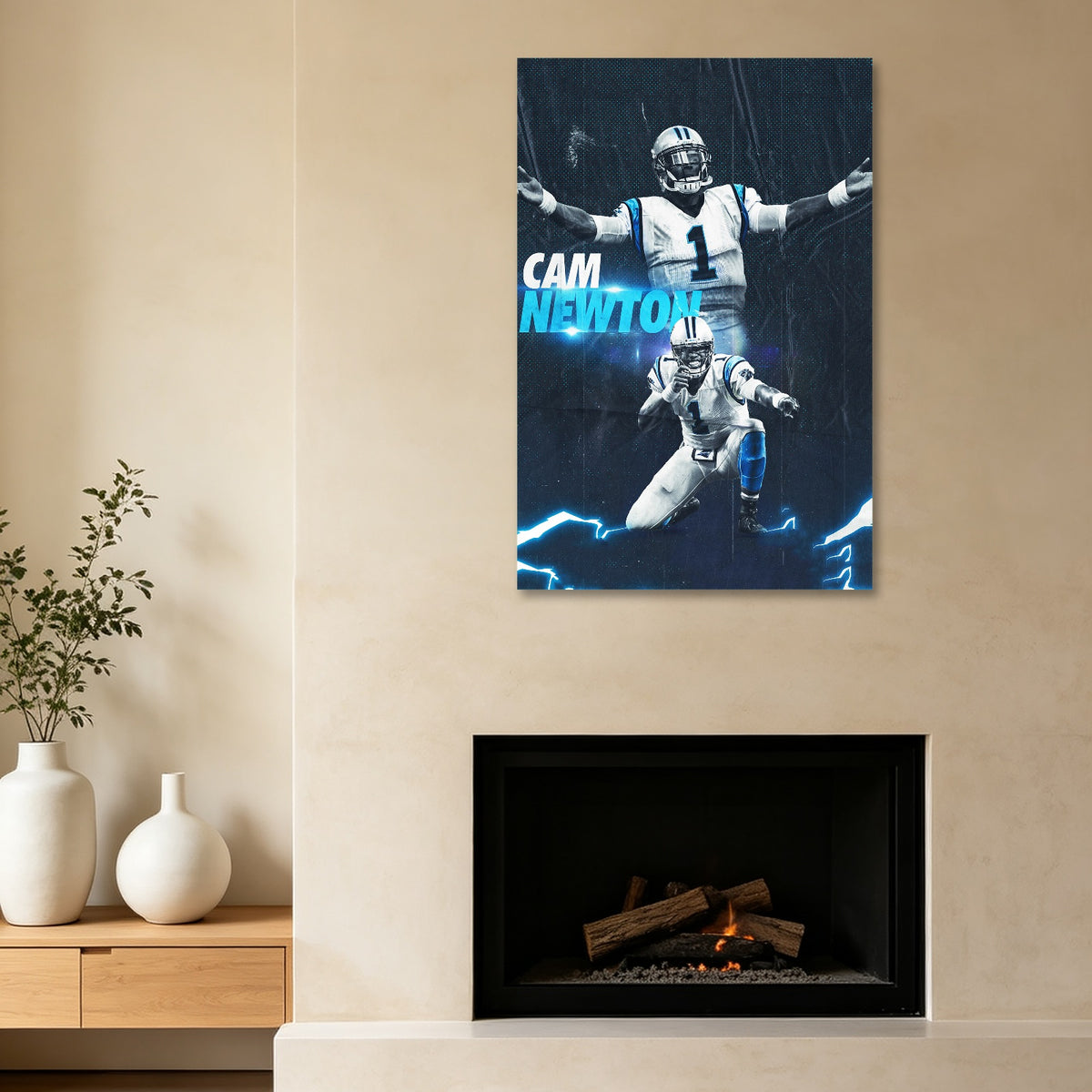 Cam Newton Sports Celebrity Art Deco Poster 5 Canvas Wall Art Poster Decor Gift