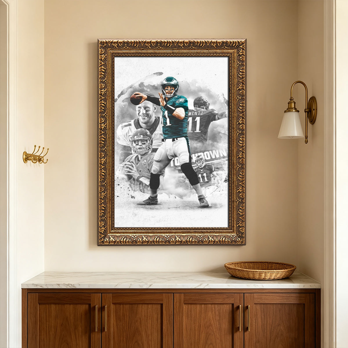 Carson Wentz Art Sports Decorative Poster School Dormitory 1 Canvas Wall Art Poster Decor Gift