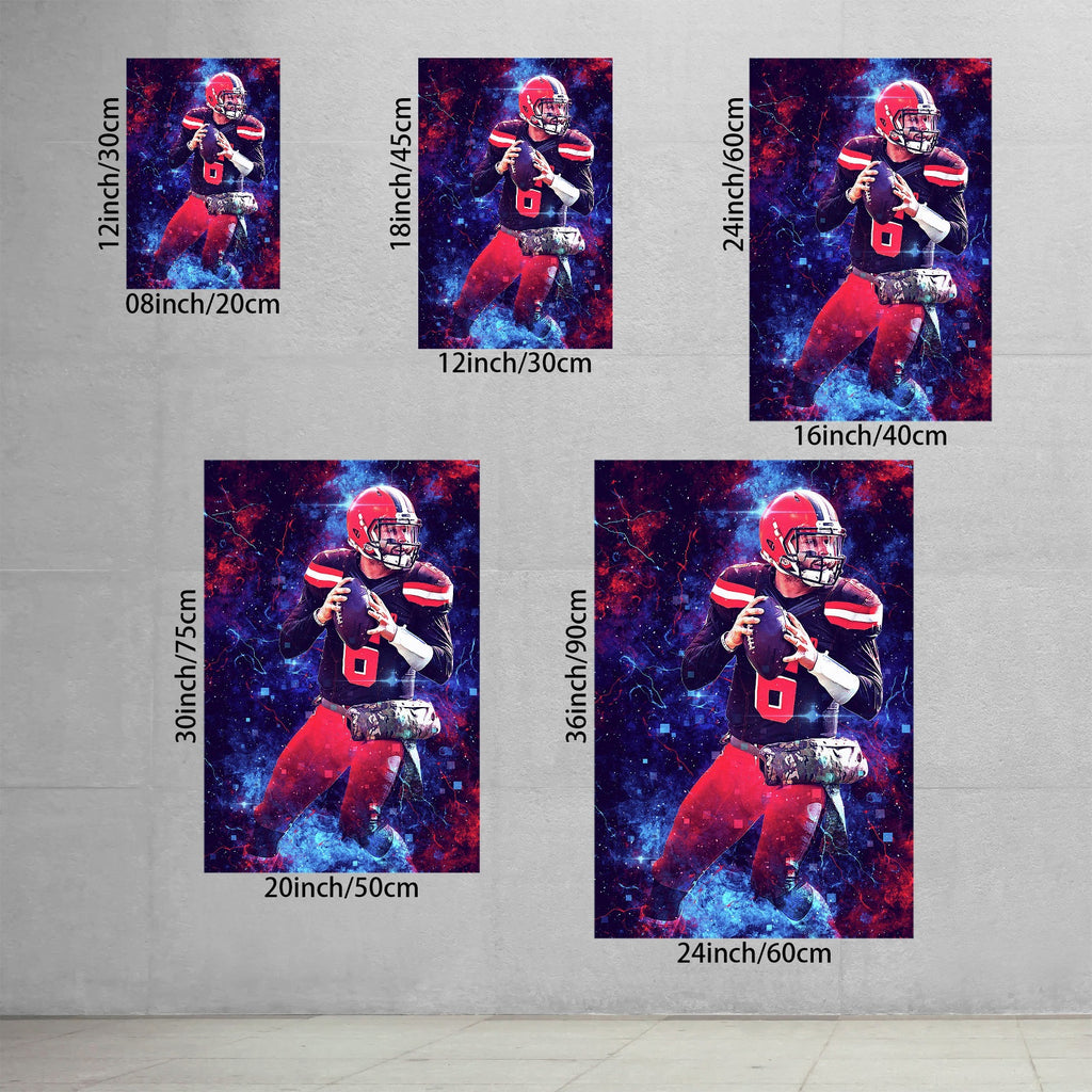 Baker Mayfield Sports Celebrity Art Deco Poster 3 Canvas Wall Art Poster Decor Gift