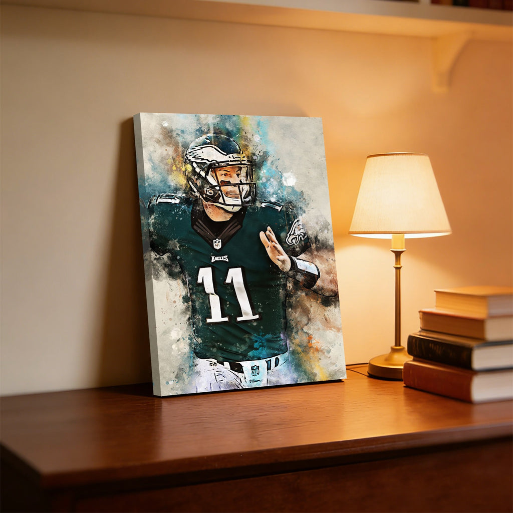 Carson Wentz Celebrity Sports Art Poster School Dining Room Decoration 2 Canvas Wall Art Poster Decor Gift