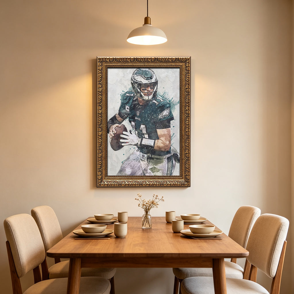 Carson Wentz Celebrity Sports Art Poster School Dining Room Decoration 8 Canvas Wall Art Poster Decor Gift