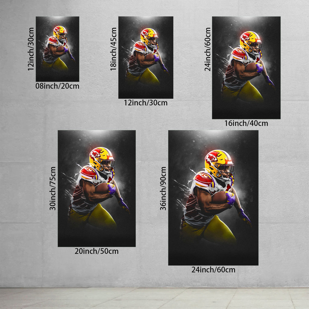 Clyde Edwards Helaire Art Sports Decorative Poster School Dormitory 3 Canvas Wall Art Poster Decor Gift