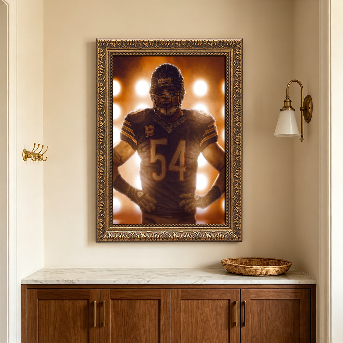 Brian Urlacher Art Sports Decorative Poster School Dormitory 5 Canvas Wall Art Poster Decor Gift