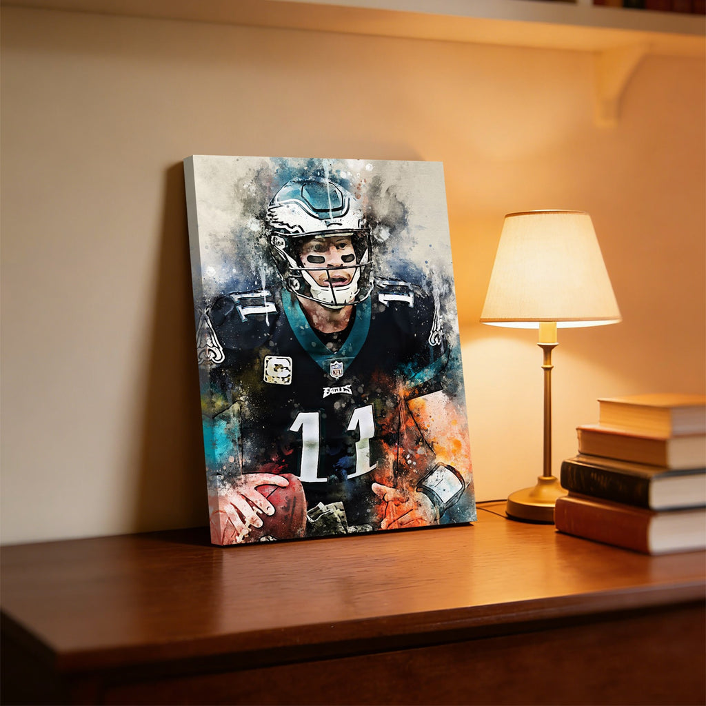 Carson Wentz Celebrity Sports Art Poster School Dining Room Decoration 5 Canvas Wall Art Poster Decor Gift