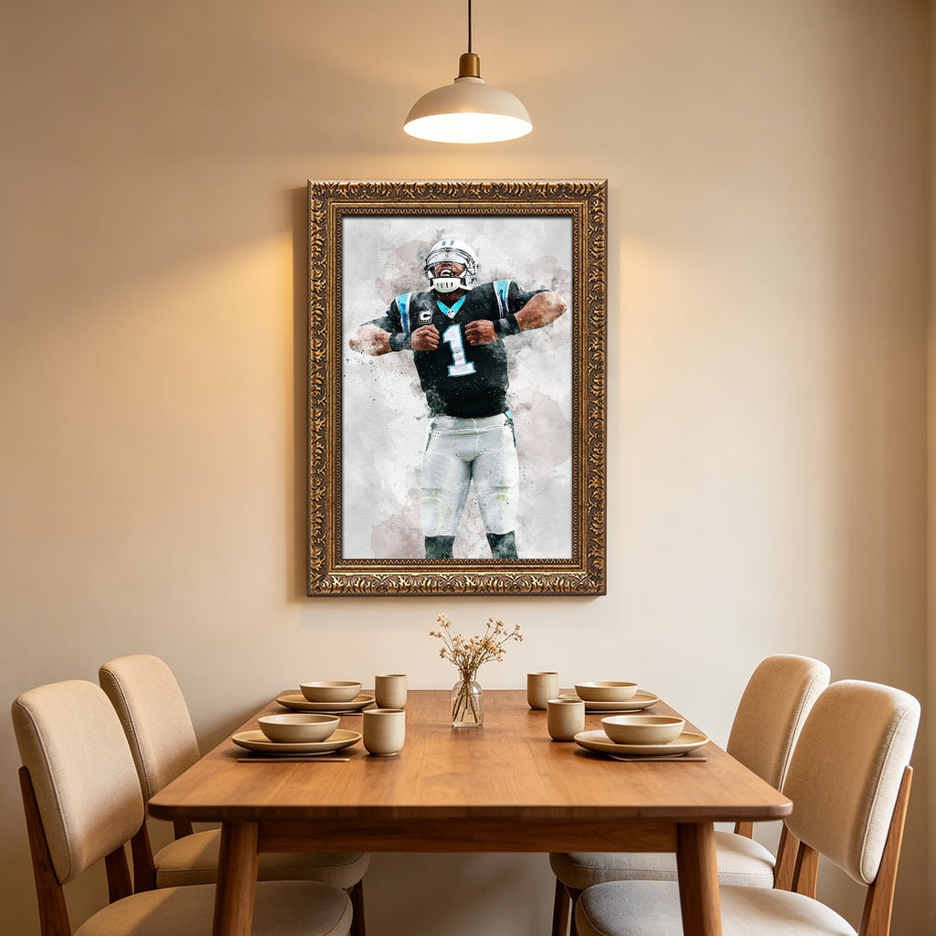 Cam Newton Celebrity Sports Art Poster School Dining Room Decoration 5 Canvas Wall Art Poster Decor Gift
