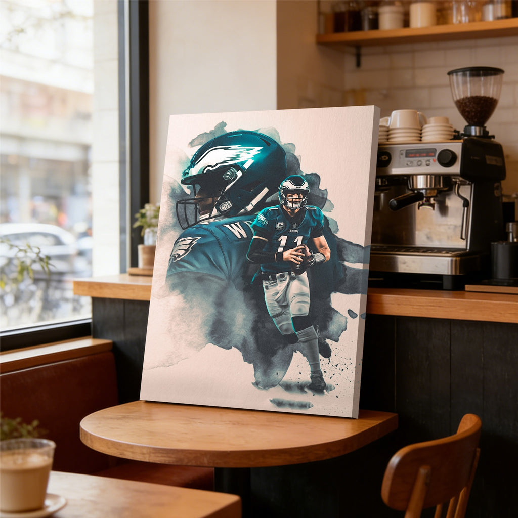 Carson Wentz Art Sports Decorative Poster School Dormitory 3 Canvas Wall Art Poster Decor Gift
