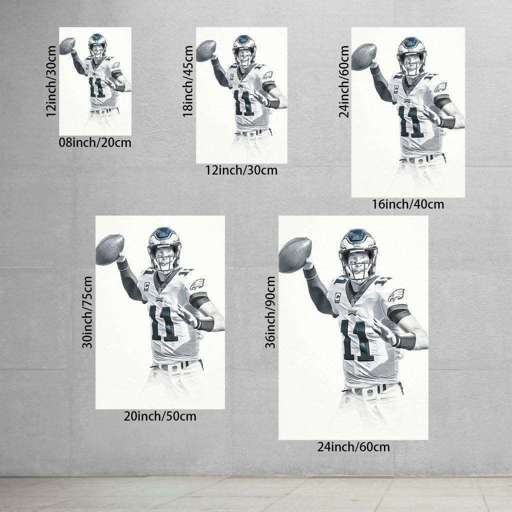 Carson Wentz Art Sports Decorative Poster School Dormitory 9 Canvas Wall Art Poster Decor Gift