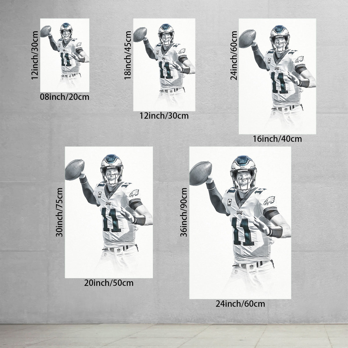 Carson Wentz Art Sports Decorative Poster School Dormitory 9 Canvas Wall Art Poster Decor Gift