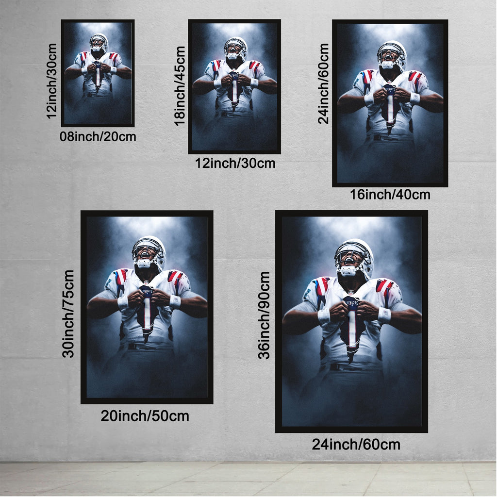 Cam Newton Art Sports Decorative Poster School Dormitory 7 Canvas Wall Art Poster Decor Gift