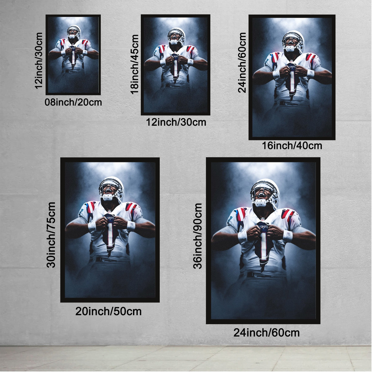 Cam Newton Art Sports Decorative Poster School Dormitory 7 Canvas Wall Art Poster Decor Gift