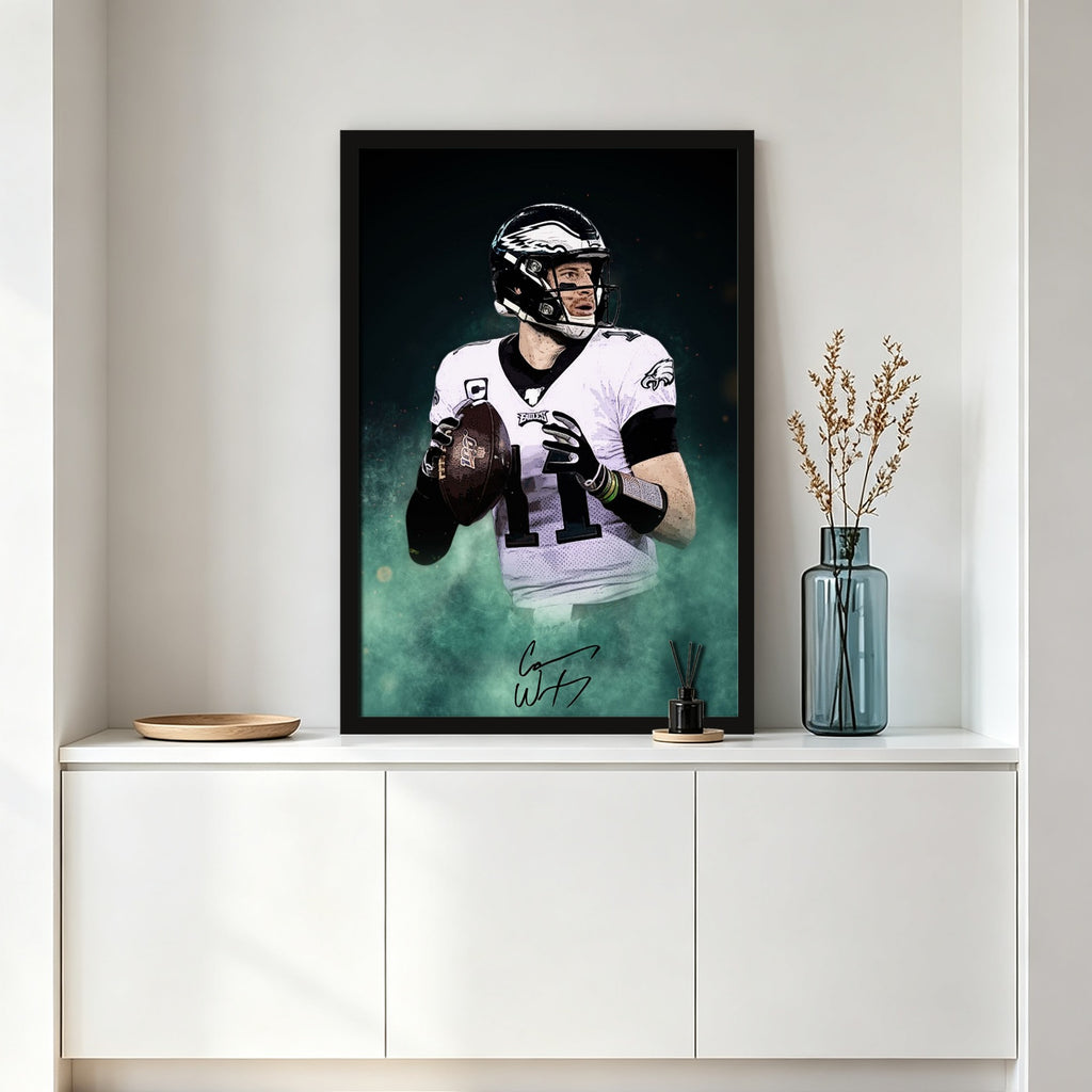 Carson Wentz Celebrity Sports Art Poster School Dining Room Decoration 0 Canvas Wall Art Poster Decor Gift