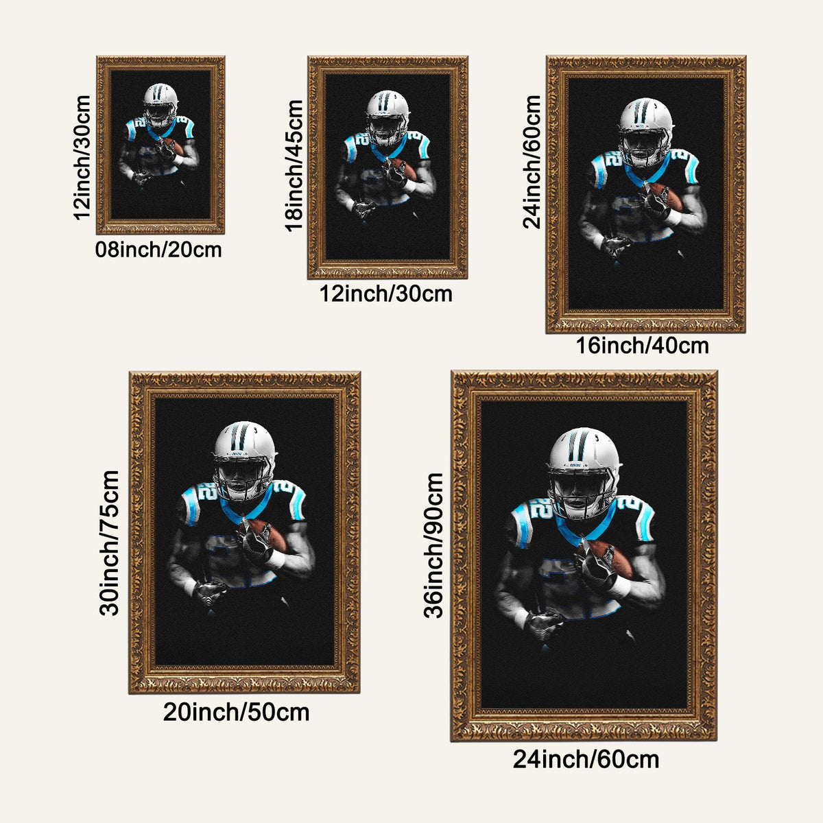 Christian McCaffrey Art Sports Decorative Poster School Dormitory 5 Canvas Wall Art Poster Decor Gift