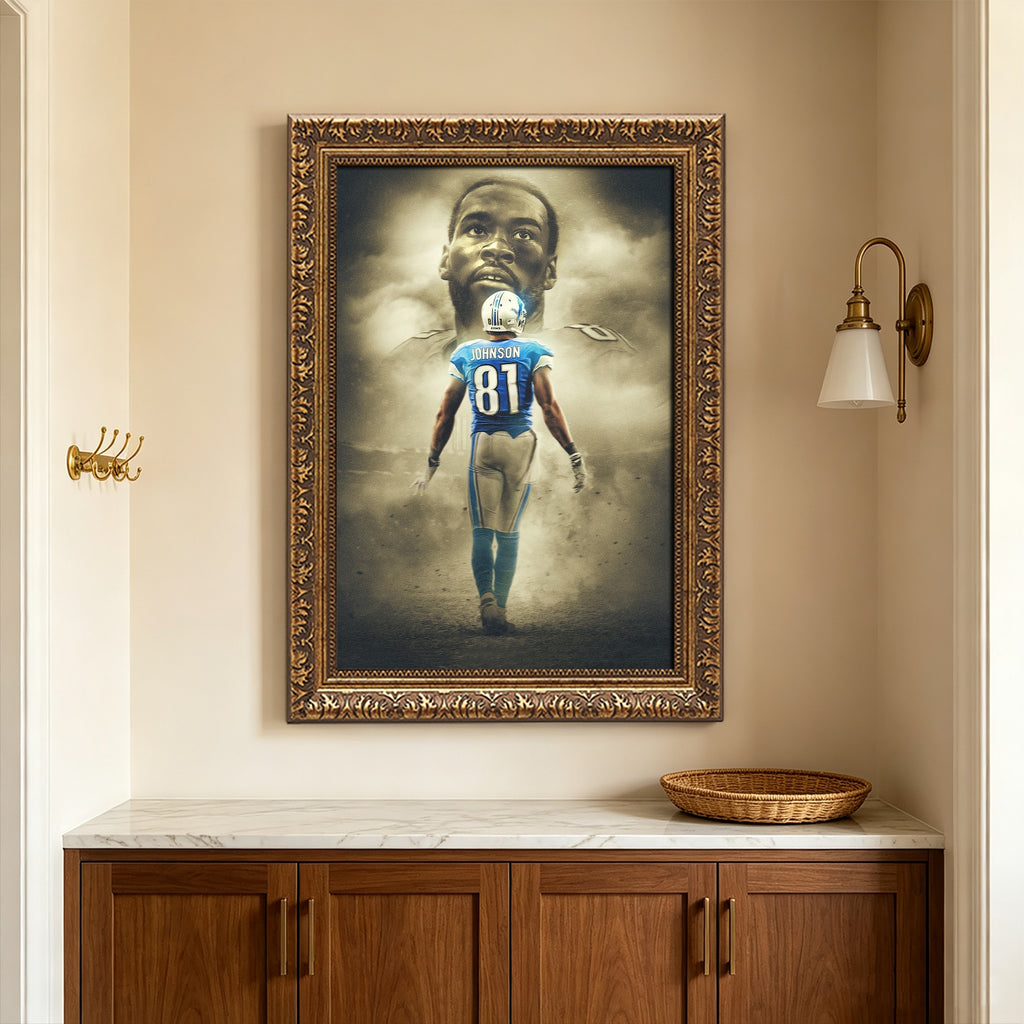 Calvin Johnson Art Sports Decorative Poster School Dormitory 2 Canvas Wall Art Poster Decor Gift