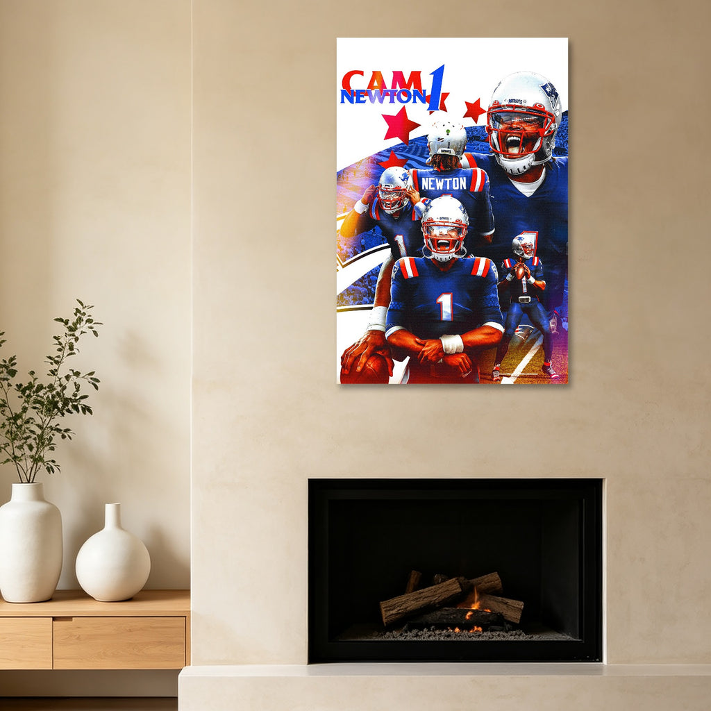Cam Newton Sports Celebrity Art Deco Poster 1 Canvas Wall Art Poster Decor Gift