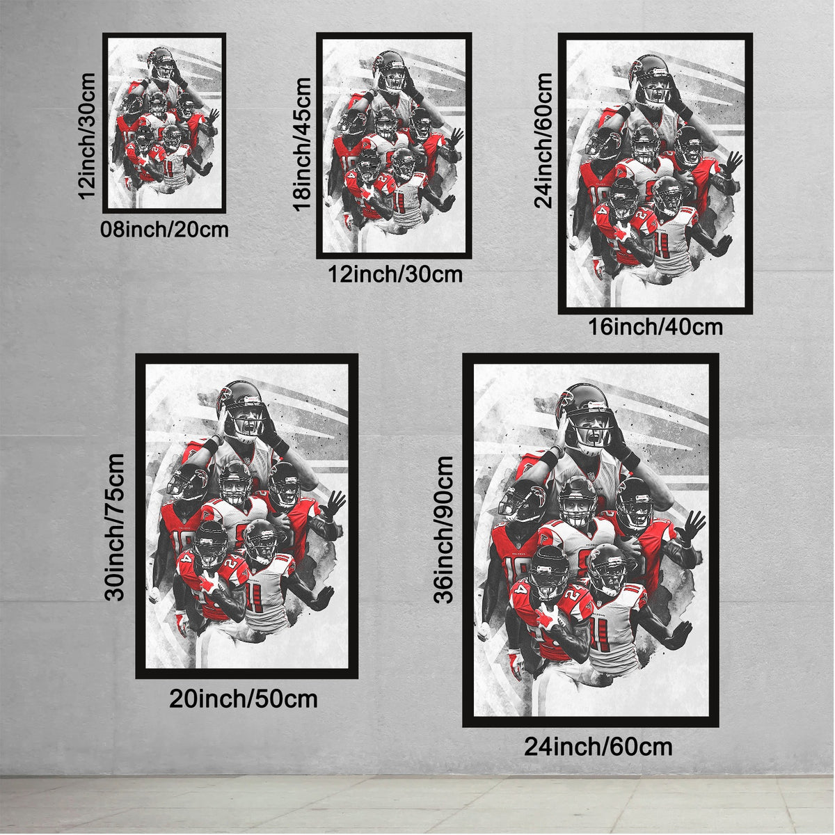 Calvin Ridley Austin Hooper Mohamed Sanu Sr Matt Ryan Celebrity Sports Art Poster School Dining Room Decoration 2 Canvas Wall Art Poster Decor Gift