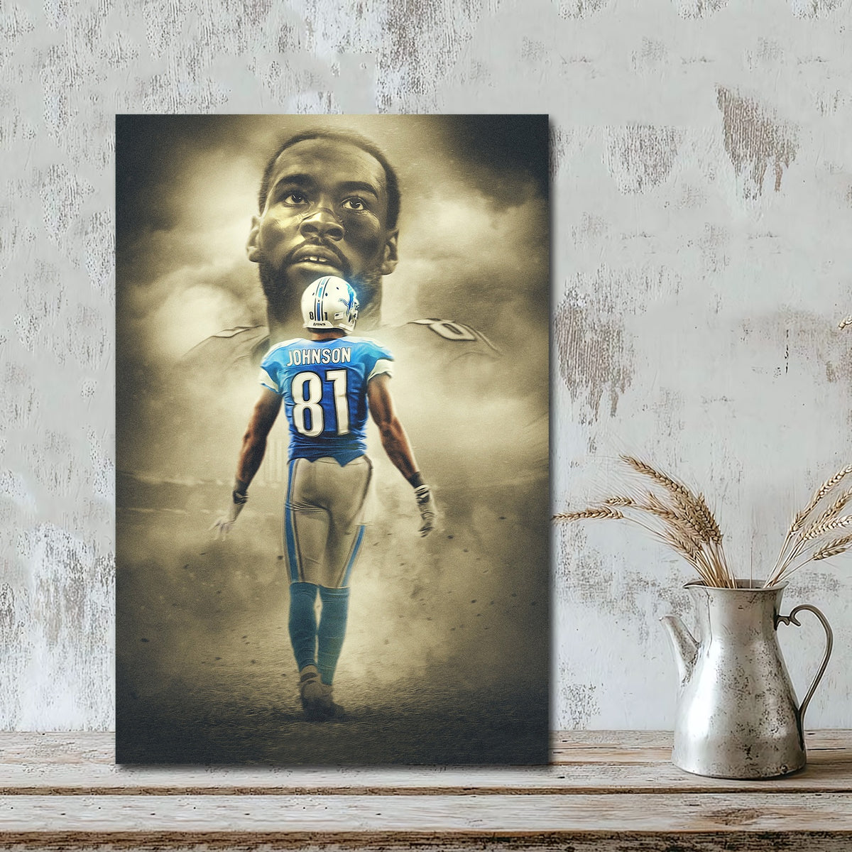 Calvin Johnson Art Sports Decorative Poster School Dormitory 2 Canvas Wall Art Poster Decor Gift