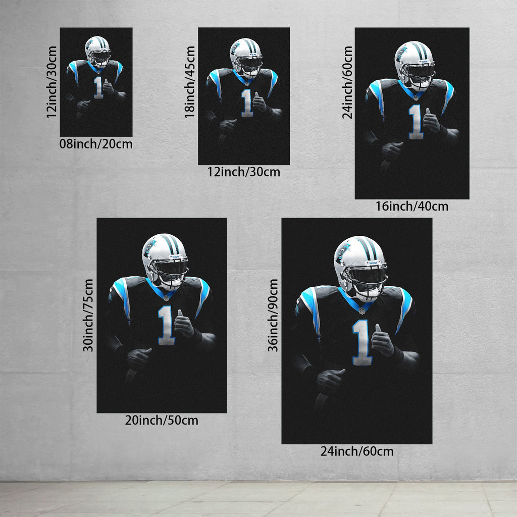 Cam Newton Art Sports Decorative Poster School Dormitory 3 Canvas Wall Art Poster Decor Gift