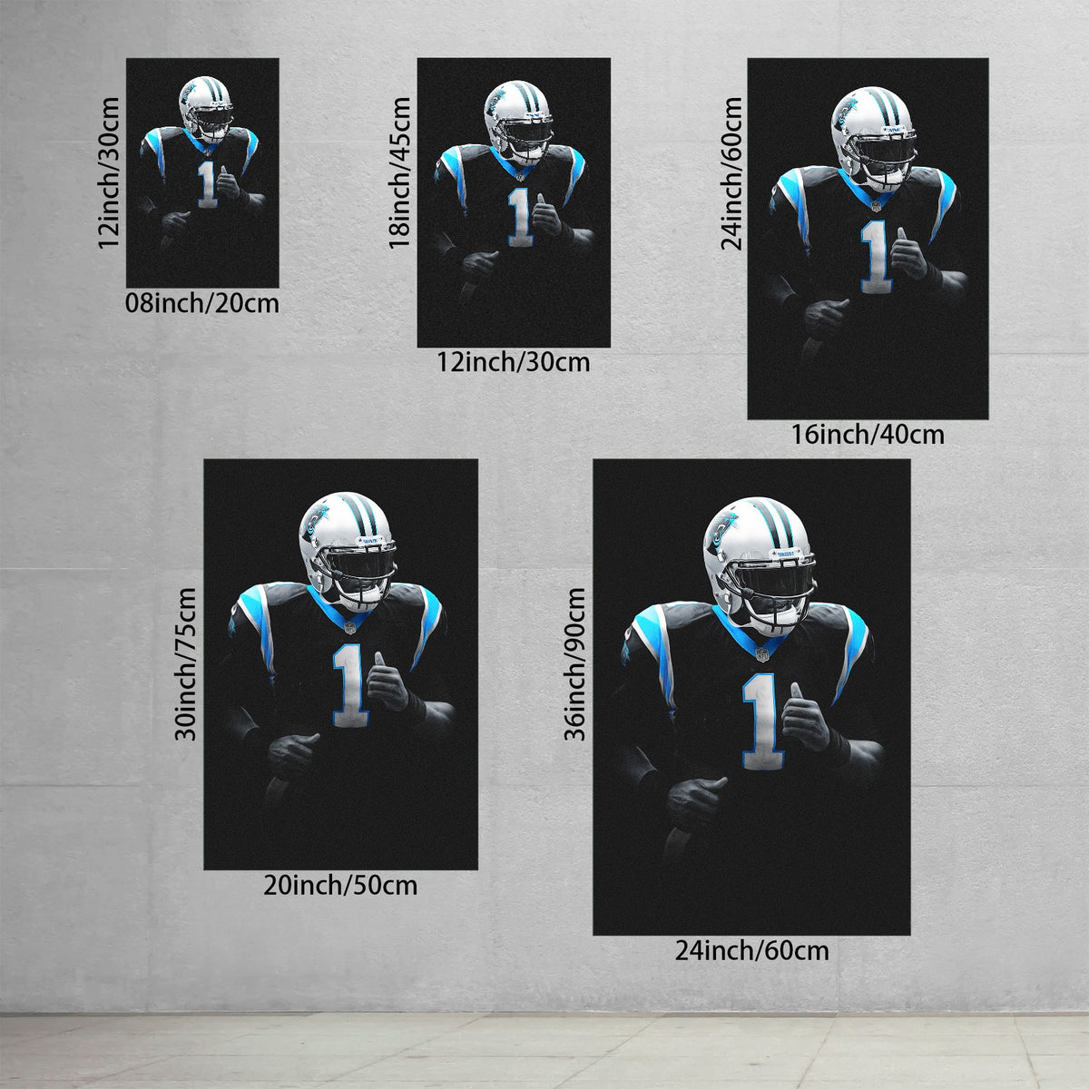 Cam Newton Art Sports Decorative Poster School Dormitory 3 Canvas Wall Art Poster Decor Gift