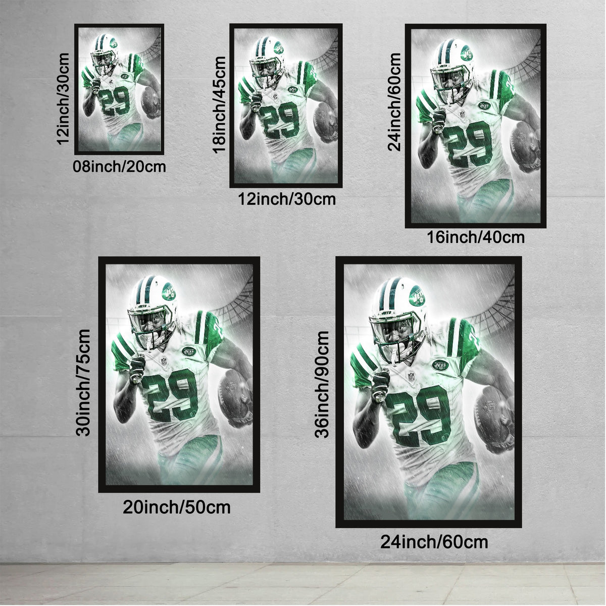 Bilal Powell Art Sports Decorative Poster School Dormitory 0 Canvas Wall Art Poster Decor Gift