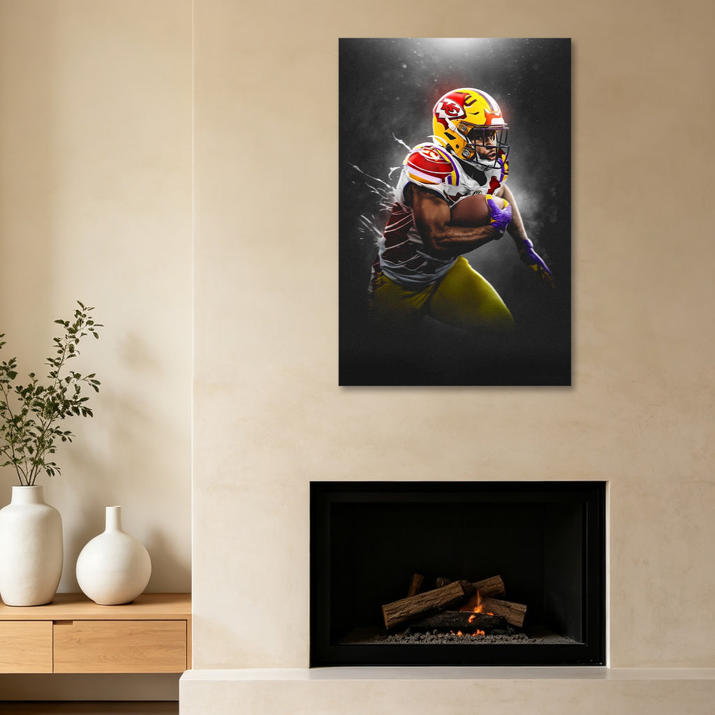 Clyde Edwards Helaire Art Sports Decorative Poster School Dormitory 3 Canvas Wall Art Poster Decor Gift