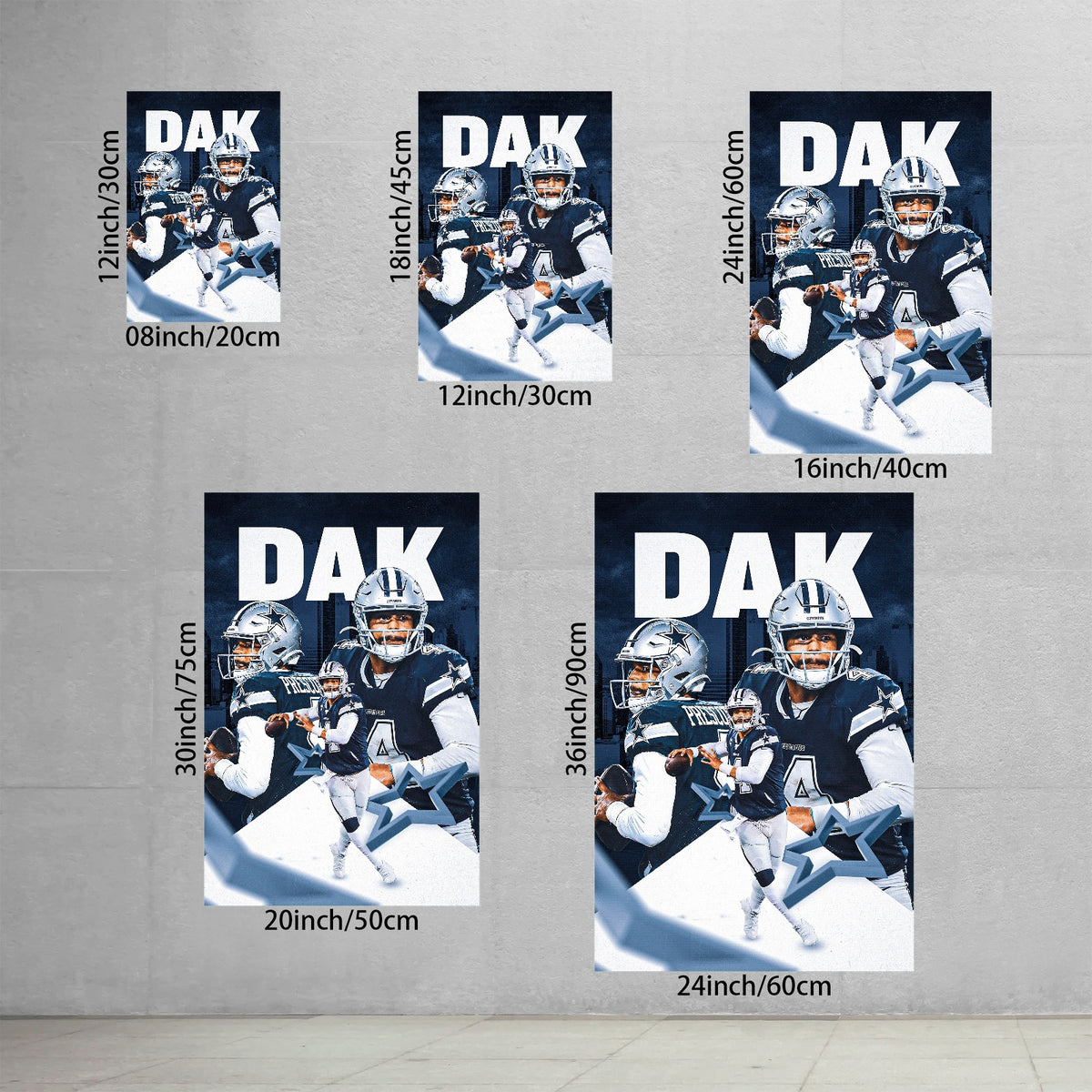 Dak Prescott Sports Celebrity Art Deco Poster 6 Canvas Wall Art Poster Decor Gift