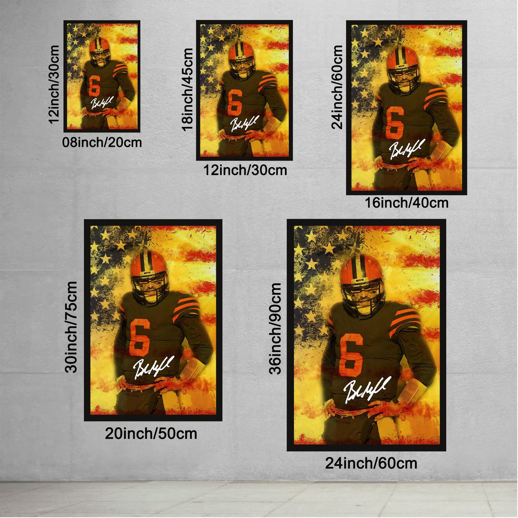 Baker Mayfield Sports Celebrity Art Deco Poster 4 Canvas Wall Art Poster Decor Gift