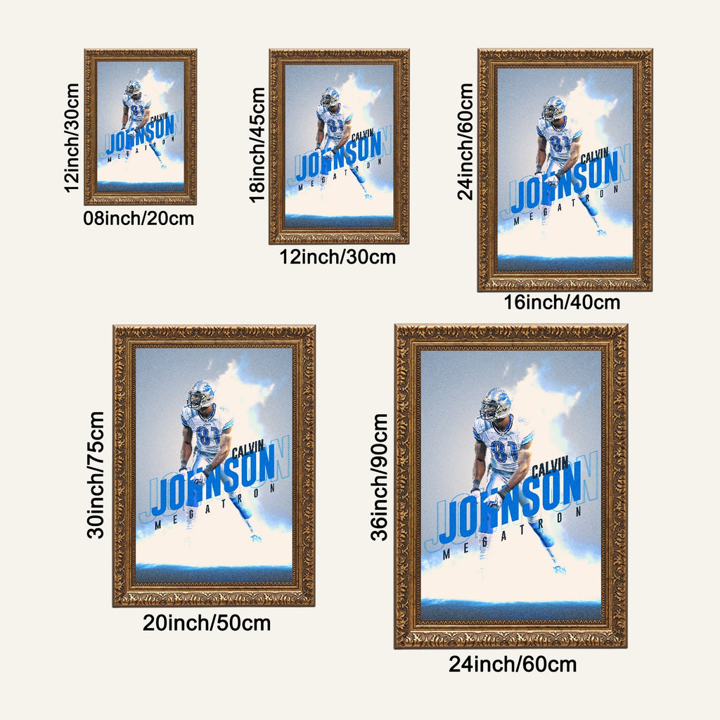 Calvin Johnson Celebrity Sports Art Poster School Dining Room Decoration 3 Canvas Wall Art Poster Decor Gift