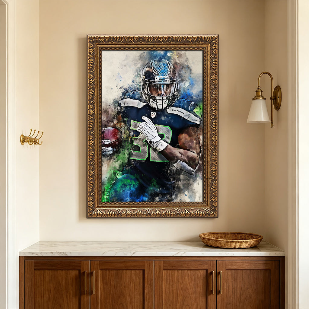 Chris Carson Celebrity Sports Art Poster School Dining Room Decoration 0 Canvas Wall Art Poster Decor Gift