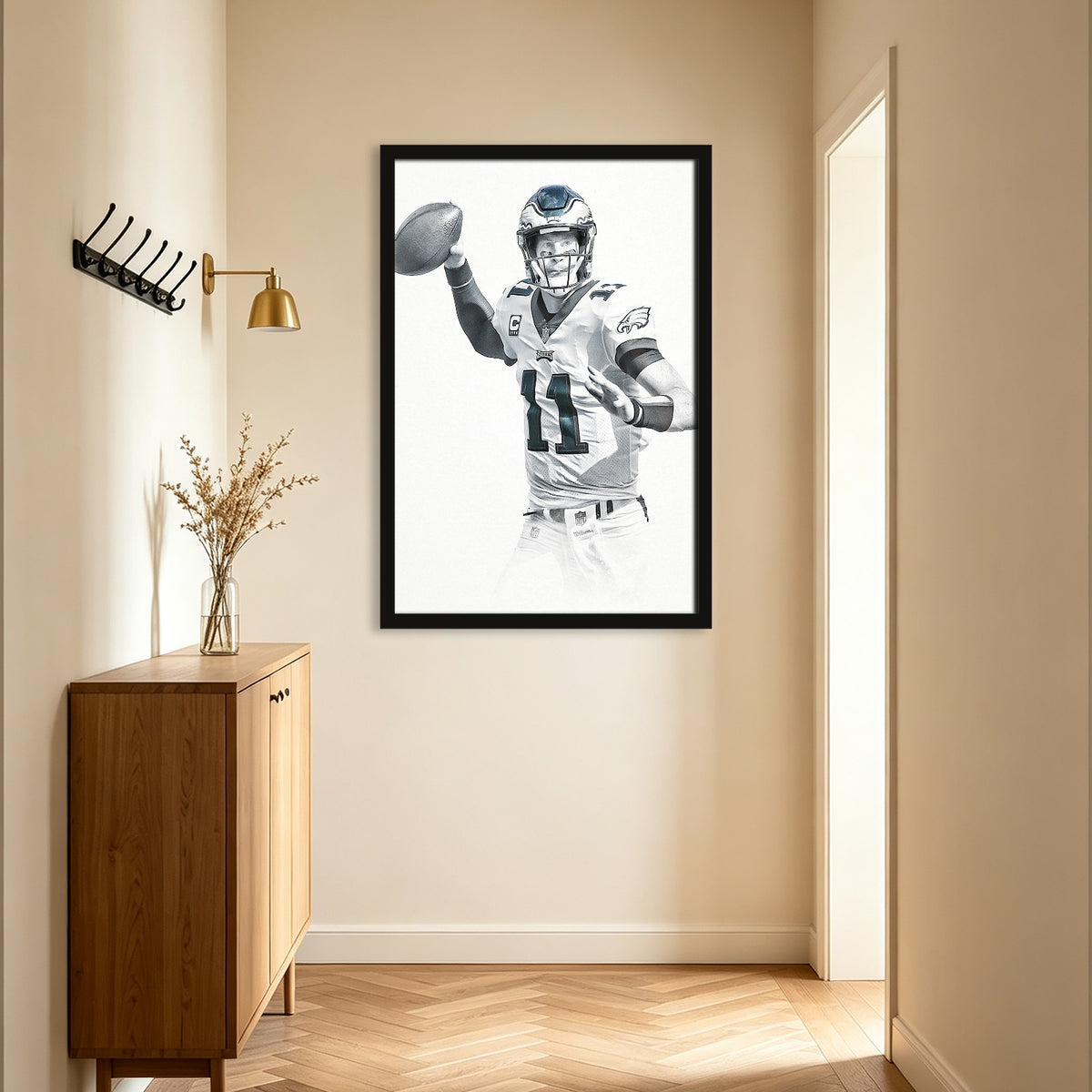 Carson Wentz Art Sports Decorative Poster School Dormitory 9 Canvas Wall Art Poster Decor Gift