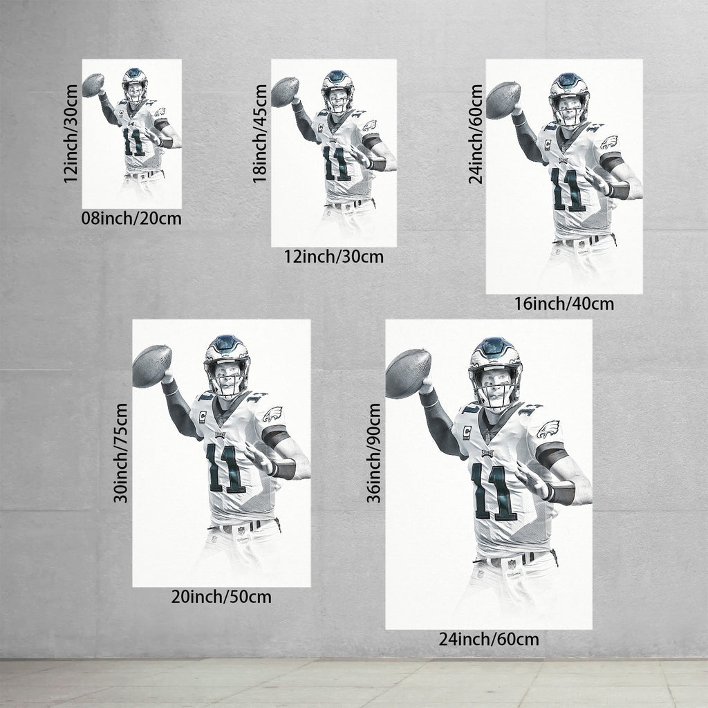 Carson Wentz Art Sports Decorative Poster School Dormitory 9 Canvas Wall Art Poster Decor Gift