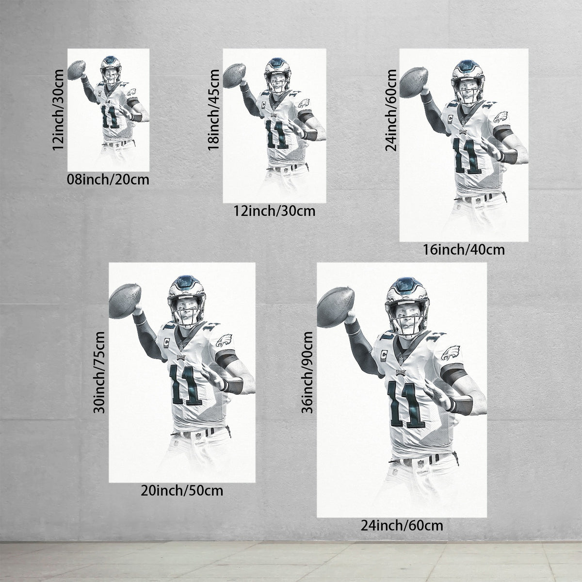 Carson Wentz Art Sports Decorative Poster School Dormitory 9 Canvas Wall Art Poster Decor Gift