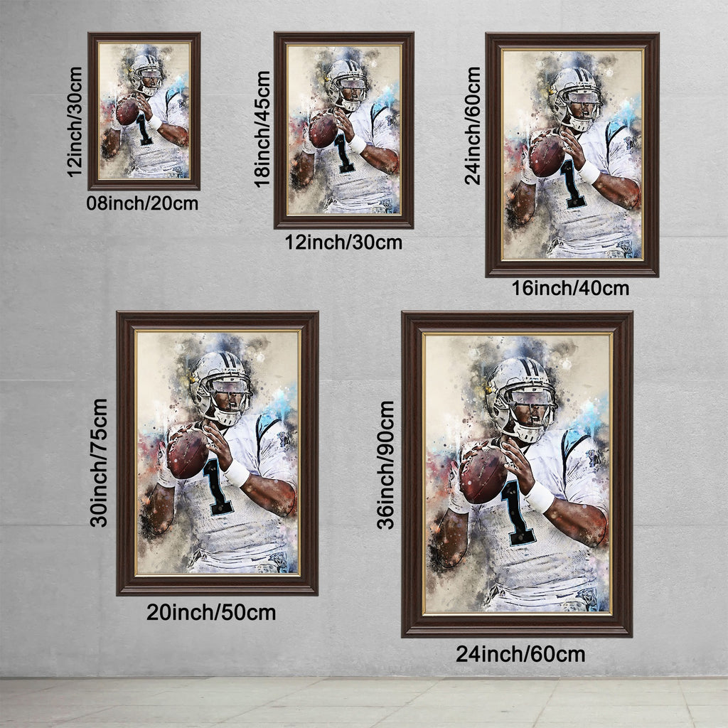 Cam Newton Celebrity Sports Art Poster School Dining Room Decoration 6 Canvas Wall Art Poster Decor Gift