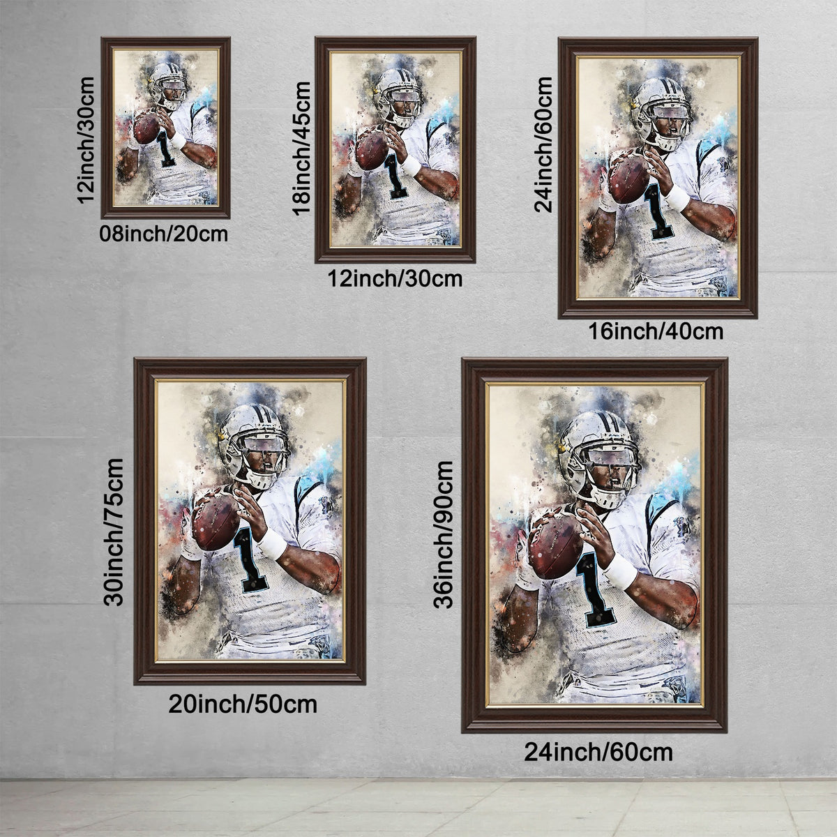 Cam Newton Celebrity Sports Art Poster School Dining Room Decoration 6 Canvas Wall Art Poster Decor Gift